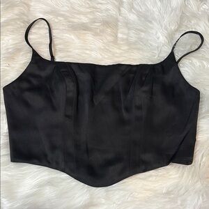 Astr Black Crop Top